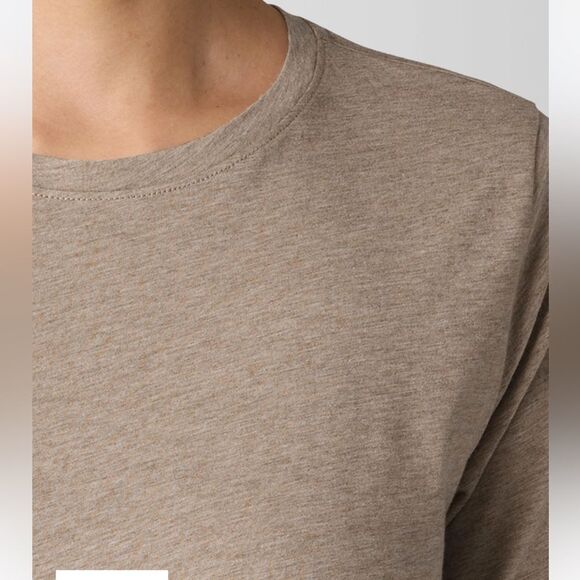 Eileen Fisher Mélange Fine Organic Cotton Jersey LongSlv T Color Biscuit XXS NWT - Picture 6 of 8